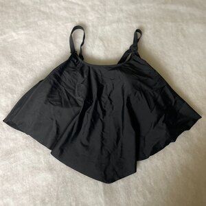 Unbranded Womens Black Built In Bra Adjustable Straps Tankini Swim Top Size XL